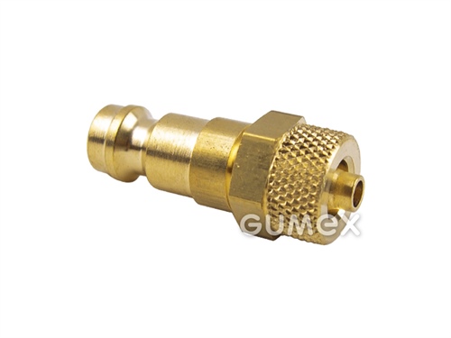 Vsuvka MINI, DN5, na hadicu 4x6mm, so skrutkovaním s prevlečnou maticou, 35bar, -20°C/+100°C, mosadz